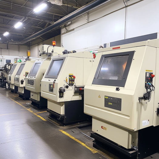 CNC machines in a modern manufacturing facility.