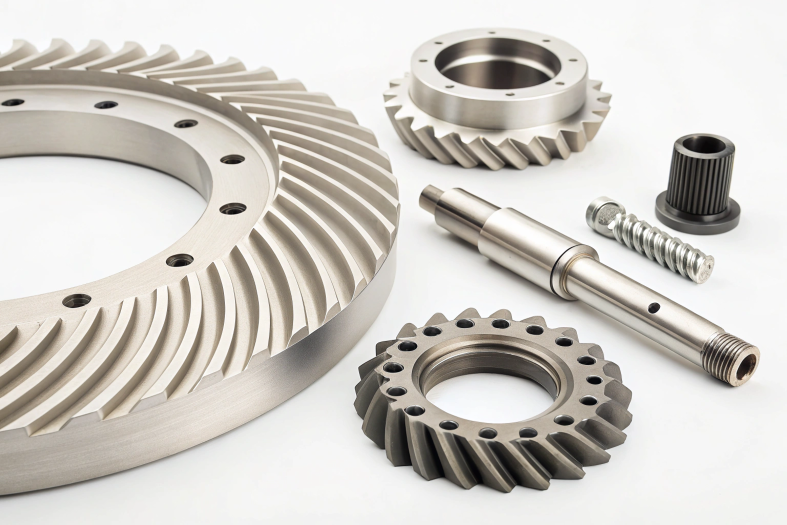 CNC machined aluminum gears and precision-engineered components for industrial use
