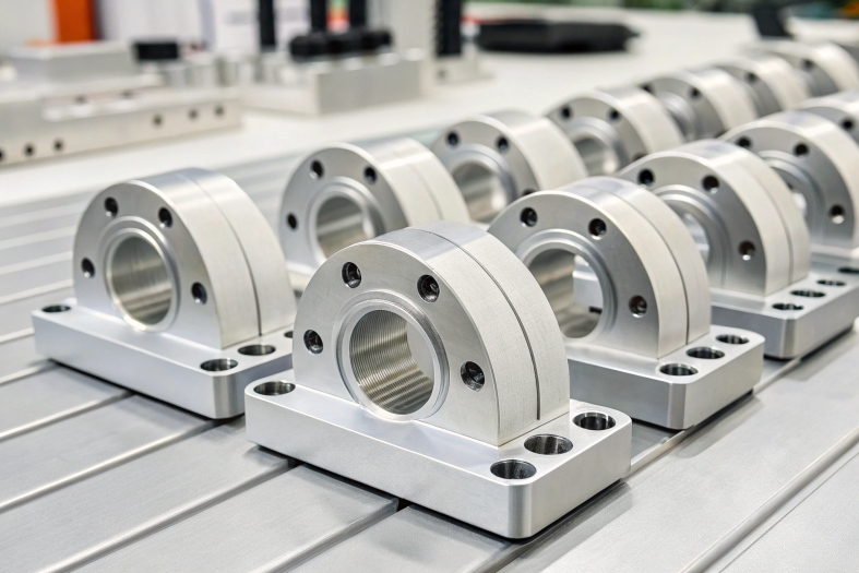CNC machined bearing housings, uniform and precise components