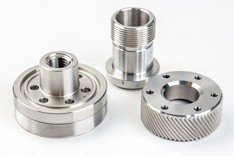 High-precision CNC components for engineering applications, detailed view