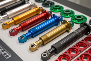 Colorful anodized CNC machined shock absorbers and components