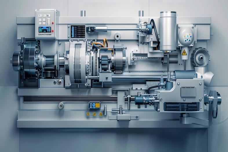Modern lathe machine for precision metalworking and manufacturing