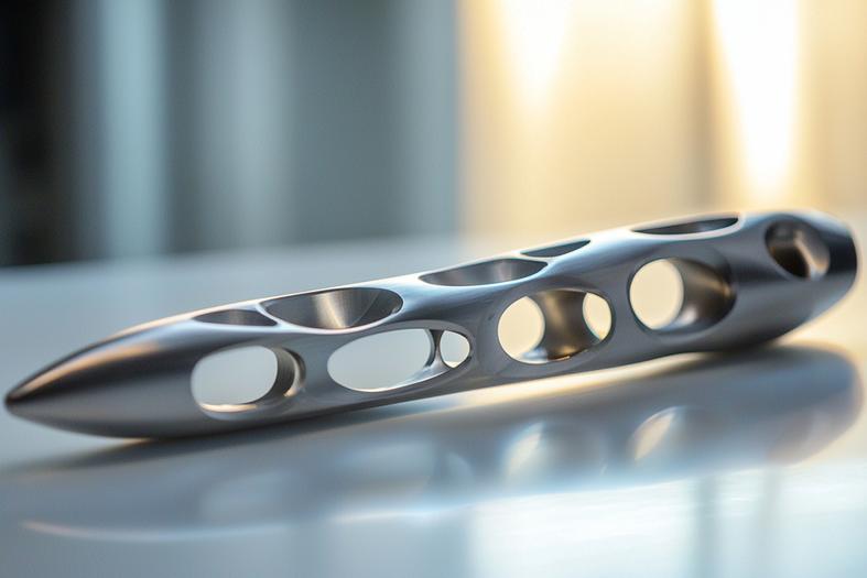 Precision machined metal part, showcasing intricate design and smooth finish