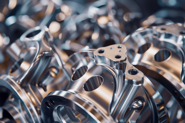 Precision CNC Machined Components, showcasing various metal parts used in industrial applications