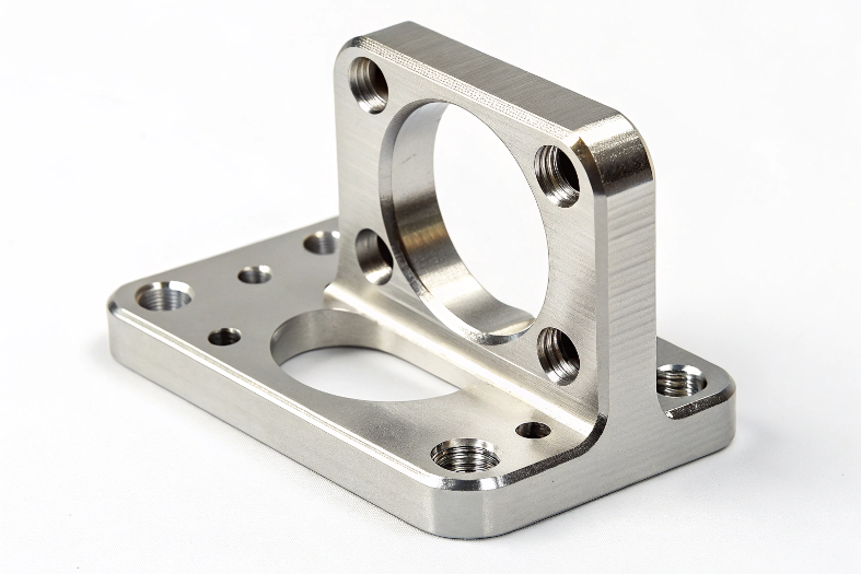 Machined bracket with multiple mounting holes, offering robust structural support