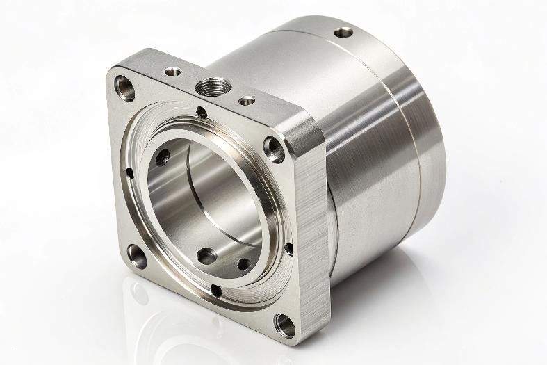 High-precision cam housing, featuring rounded edges and multiple mounting points