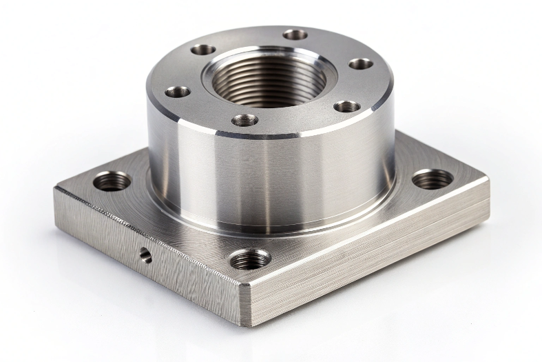 Threaded mounting flange with bolt holes for secure mechanical connections