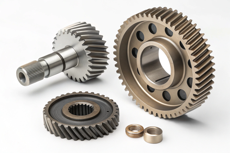 High-precision gear components with smooth finishes and intricate details