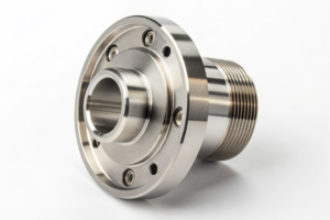 High-precision threaded flange, machined with accurate tolerances