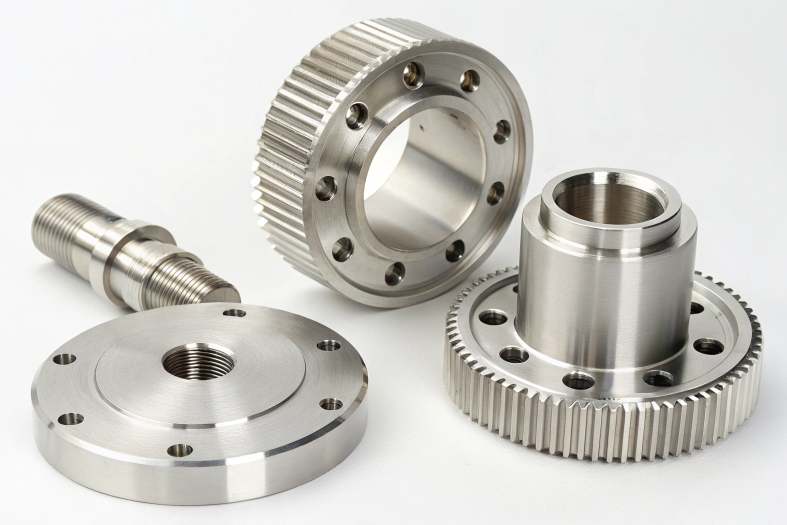 High-precision flange and gear assembly for mechanical systems