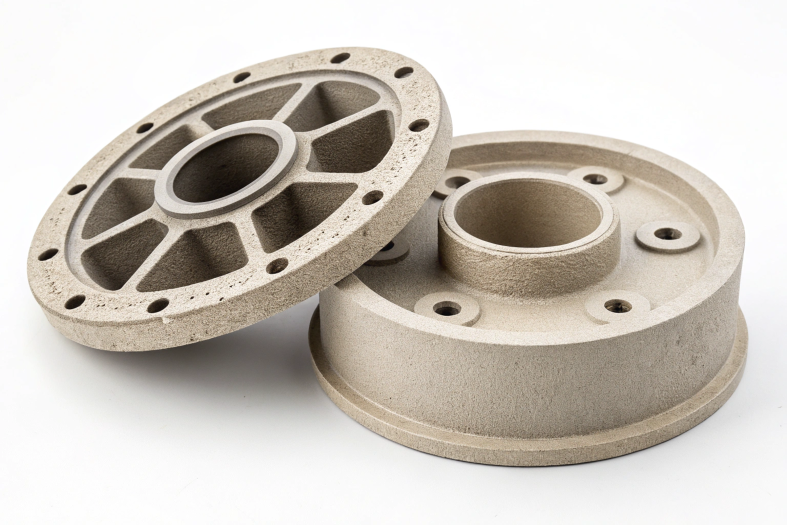 Sandblasted aluminum alloy flanges for industrial applications