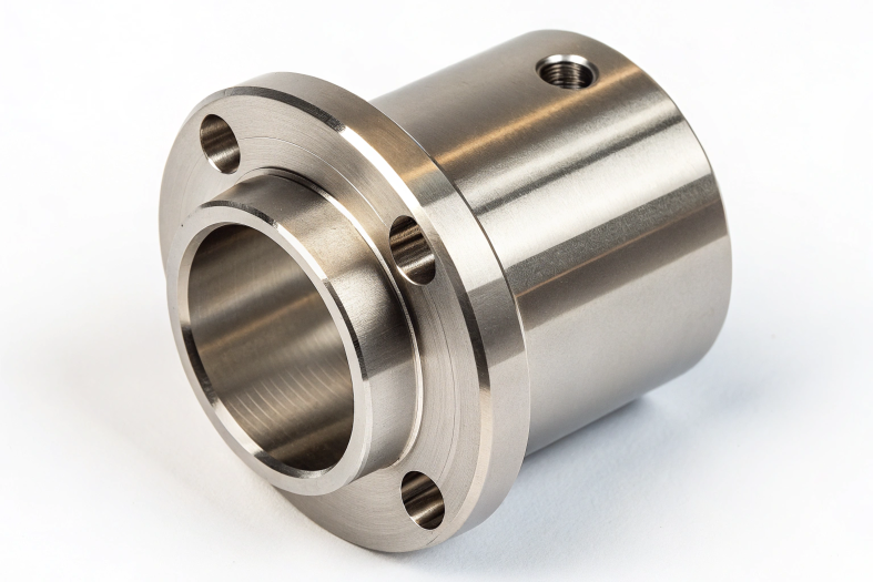 CNC machined stainless steel component with high durability