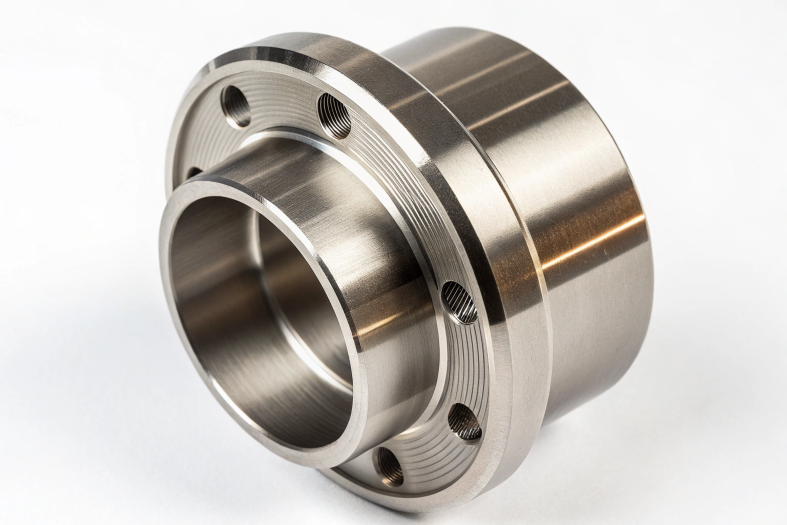 Precision-engineered stainless steel flange with smooth threading