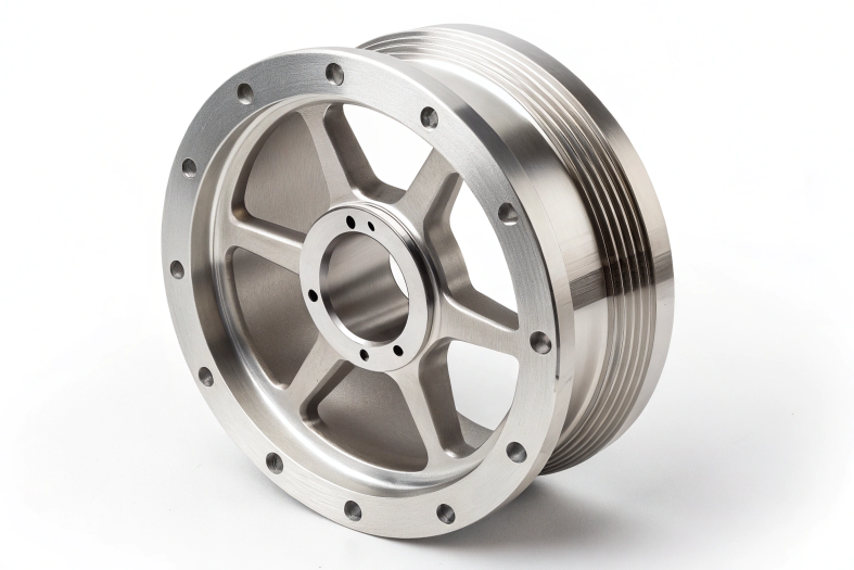 Pulley part with flawless surface finish, made with CNC machining