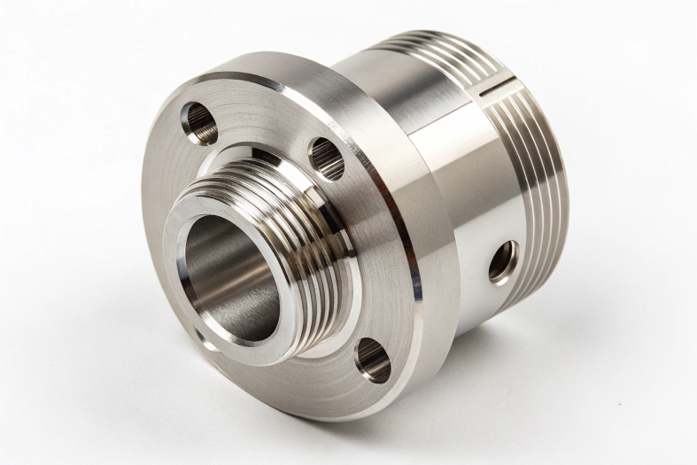 Highly detailed machined disc with multiple bolt holes