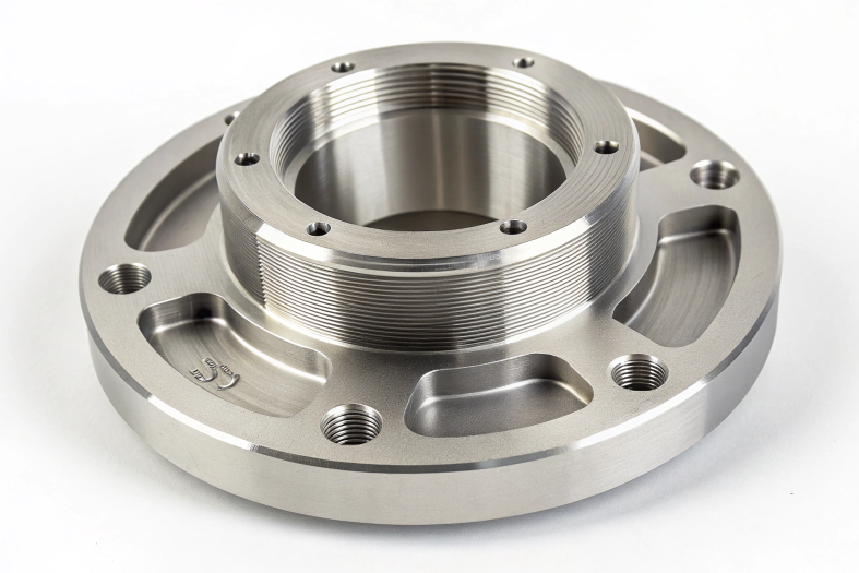Threaded flange with intricate design, optimized for durability
