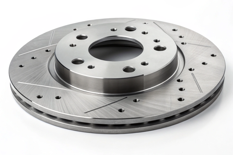 Slotted brake disc, designed for optimal performance and durability