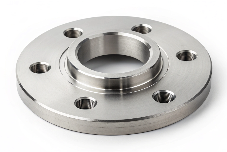 Circular flange with thread details, emphasizing material quality and precision