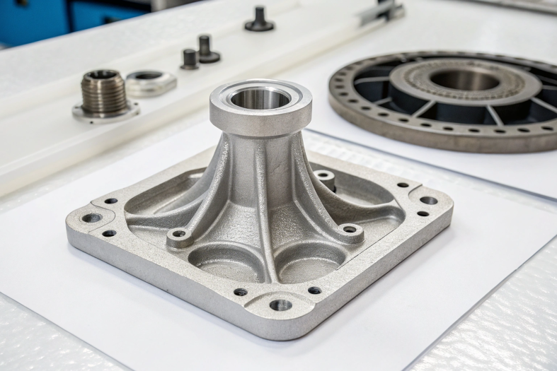 Precision CNC machined part, showcasing detailed contours and smooth surface finish