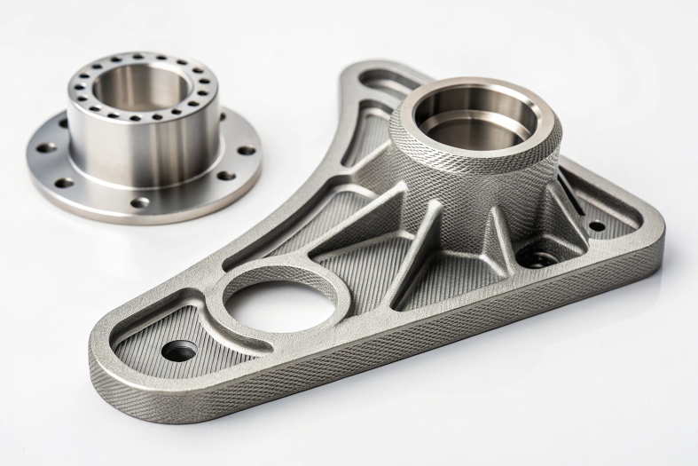 Complex aluminum component, highlighting high-precision engineering and durable finish