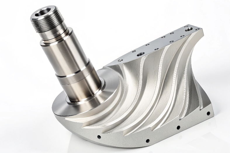 Custom machined curved part, crafted for complex engineering applications