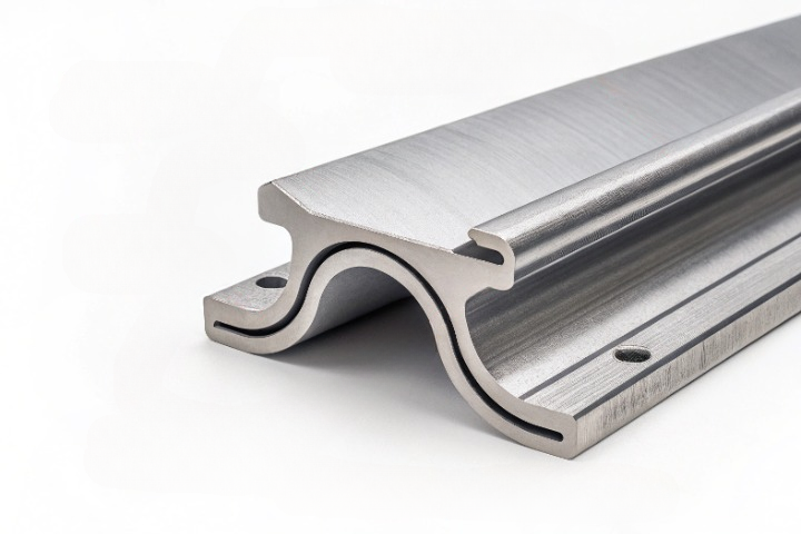 CNC machined metal rail, durable and precision-crafted for structural applications