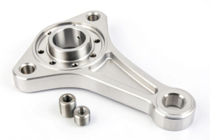 Car shock absorber bracket, CNC machined with a sleek design