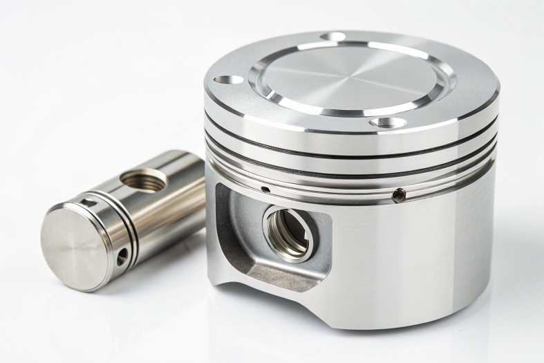 CNC machined piston with precise dimensions and smooth finish