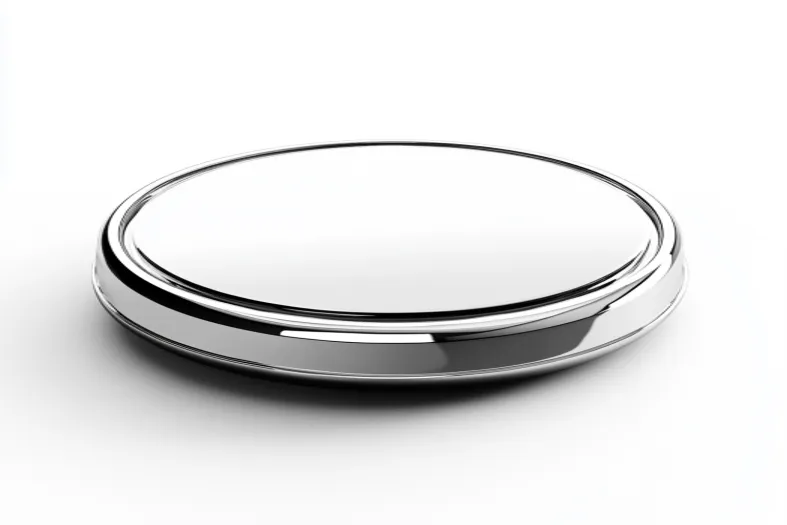 High-polish circular aluminum component with smooth contours and a reflective finish