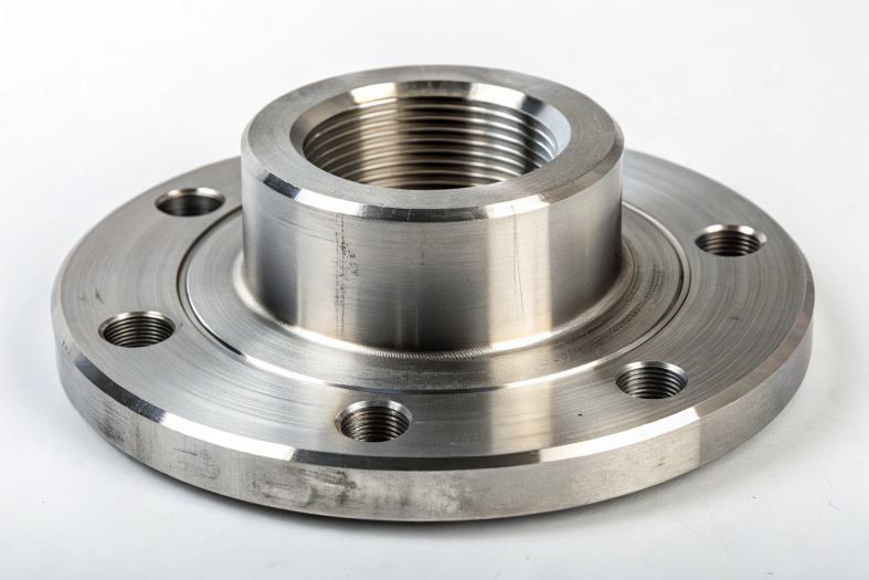 Precision CNC machined flange with robust threading and durable design